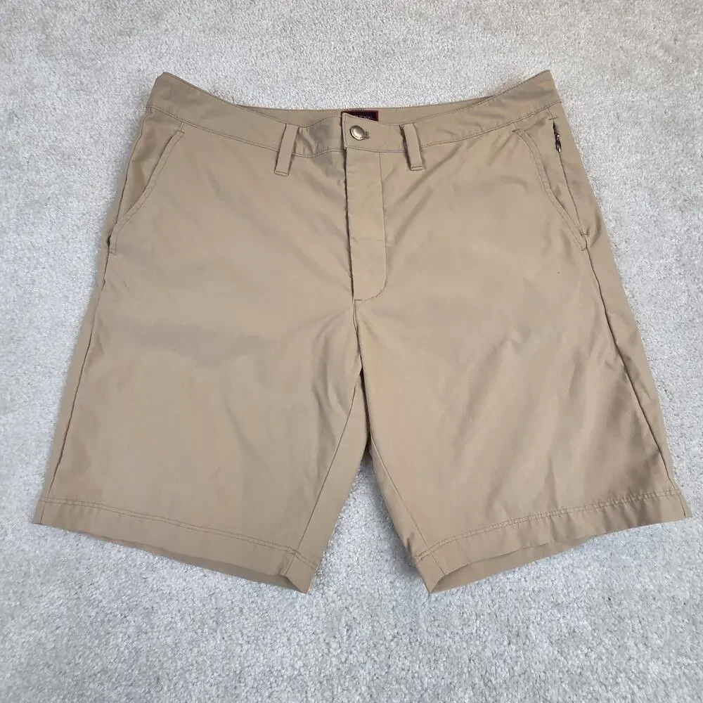 Untuckit Chancellor Performance Golf Shorts Mens 34 Beige 8 Inch Travel Summer